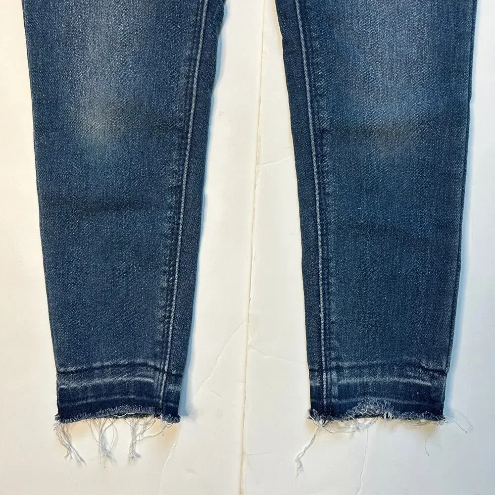 Hudson Kids Dark Wash Skinny Jeans Frayed Hem - Size 4T